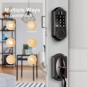 Narpult Smart Lock, Electronic Smart Deadbolt, Keyless Entry Door Lock,Fingerprint Door Lock with Keypad, Smart Door Locks for Front Door-Locking, Smart Locks for Home/Apartment (Oil Rubbed Bronze)