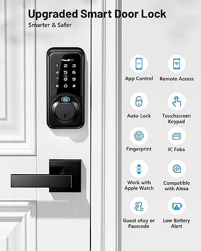 Smart Lock, Zowill DK07 Fingerprint Door Lock with APP Control, 7-in-1 Smart Door Lock for Front Door, Keyless Entry Door Lock, Electronic Touchscreen Keypad Deadbolt, Auto Lock, Easy Installation - Image 3