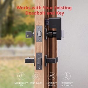 SwitchBot Smart Lock WiFi, Keyless Entry Door Lock, Smart Door Lock Front Door, Electronic Smart Deadbolt, Fits Your Existing Deadbolt in Minutes,Great for Airbnbs, Vacation Rentals and More