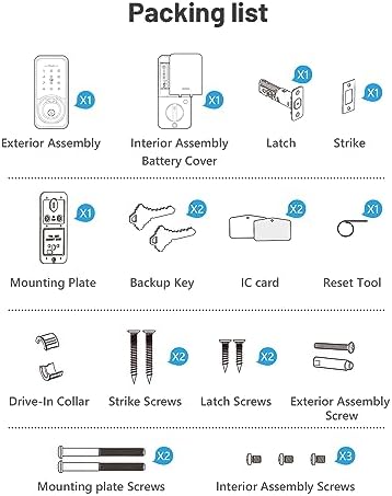 Smart Lock, Zowill DK07 Fingerprint Door Lock with APP Control, 7-in-1 Smart Door Lock for Front Door, Keyless Entry Door Lock, Electronic Touchscreen Keypad Deadbolt, Auto Lock, Easy Installation - Image 9