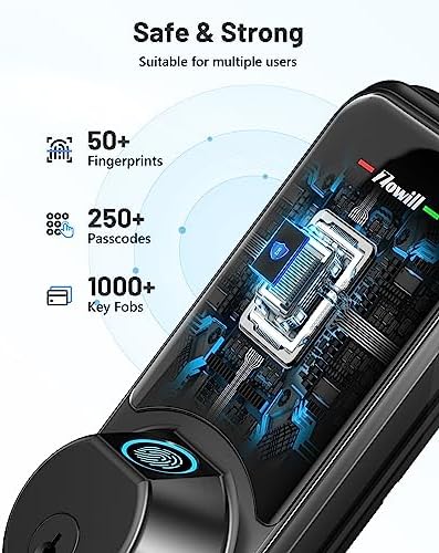 Smart Lock, Zowill DK07 Fingerprint Door Lock with APP Control, 7-in-1 Smart Door Lock for Front Door, Keyless Entry Door Lock, Electronic Touchscreen Keypad Deadbolt, Auto Lock, Easy Installation - Image 6