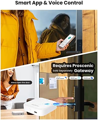 Smart Lock, Proscenic Keyless Entry Door Lock with Handle, Fingerprint Door Locks Support WiFi & Bluetooth, Touchscreen Electronic Door Locks with Keypads for Front Door, Bedroom, Home, Hotel, Airbnb - Image 3