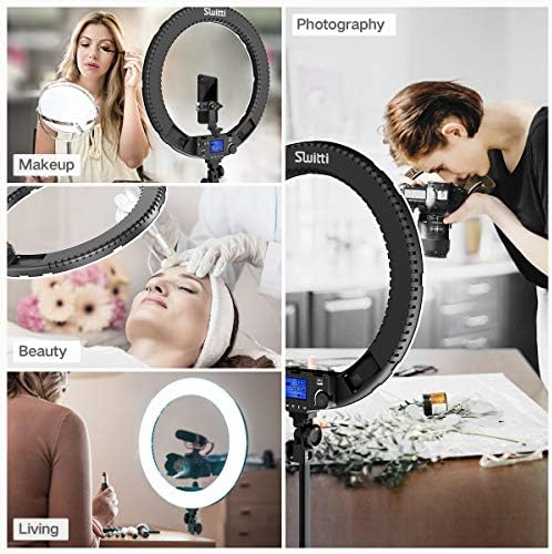 LED Ring Light with Stand and Phone/iPad Holder, 19 Inch 60W Bicolor 3000K-5800K Large Circle Light with Remote Controller for Photography/YouTube Video/Self-Portrait Shooting/Live-Stream - Image 7