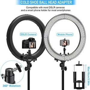 Ring Light with Stand and Phone Holder, IVISII 18 inch Ring light,55W 5500K LED Ring Light for Live Stream/Makeup/YouTube Video, Dimmable LED Beauty Selfie Ring light for TikTok Photography