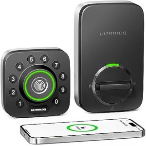 Smart Lock, ULTRALOQ U-Bolt Pro, 7-in-1 Keyless Entry Door Lock with Fingerprint ID, App and Keypad, Smart Door Lock, Smart Deadbolt, Smart Locks for Front Door, IP65 Waterproof, ANSI Grade 1 Cert.